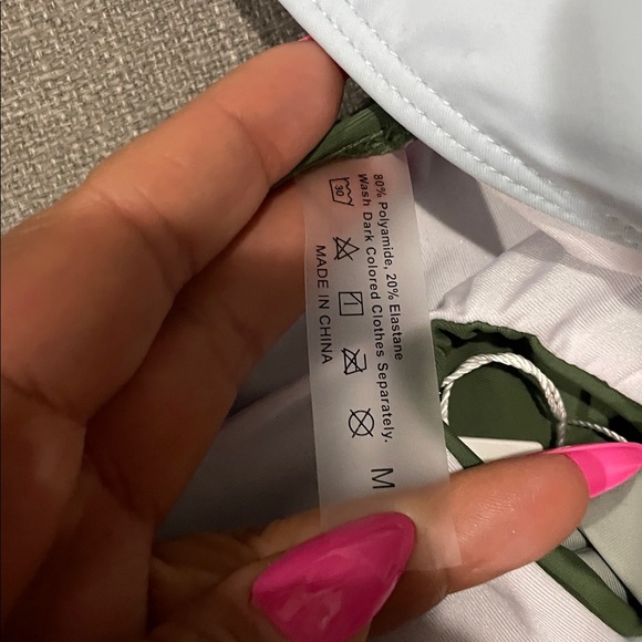 Eagerbuy Green and Light Blue Colorblock Swimsuit - Picture 12 of 13